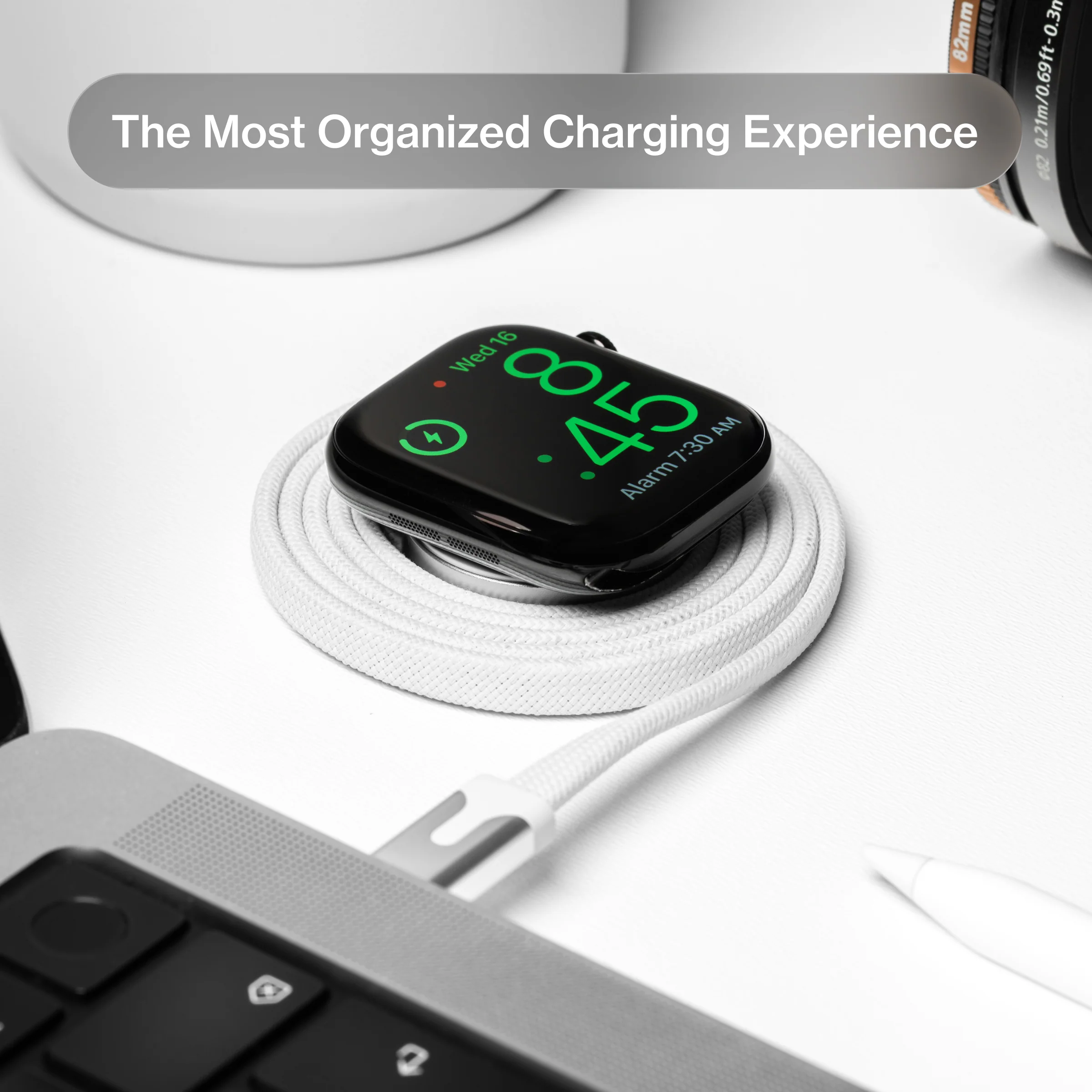 MagStackĀ® Slim For Apple Watch | USB-C Apple Watch Cable | Tangle-Free Magnetic Nylon | 3ft - Image 4